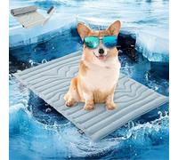 Cooling Mat for Dogs,Summer Portable Self Cooling Pad for Dog & Cats,Machine Washable Dual-Sided Pet Beds Sleeping Mats(Cool & Warm),Foldable Dog Crate Pad for All Breeds,Sizes (Blue, L:122 * 71 cm)