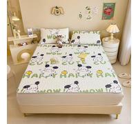 Cooling Mattress Protector Topper with 4 Elastic Bands Ice Silk Mattress Cover Cartoon Pattern Mattress Pad Japanese Futon Mattress Cover for Student Dormitory(A,120x200cm(3pcs))