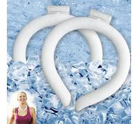 Cooling Neck Wrap for Hot Flashes, Fever, and Menopause Relief, Reusable and Washable, Large Size (Blue) (clear)