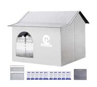 Cooling Outdoor Cat House, Foldable Weatherproof Pet Shelter, Ice Pack Enhanced Cooling Bed, All-Season Insulation, Easy Foldable Storage,45×25×35cm, For Backyard Indoor Outdoor