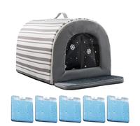 Cooling Outdoor Cat House, Outdoor Cooling For Dogs, Cat Cooler Shelter, Insulated Air Conditioned Pet Tent, Dogs Cooler Bed, With Ice Box, Waterproof For Indoor Outdoors, Shade Comfort