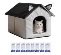 Cooling Outdoor Cat House with 8 Ice Packs Waterproof Foldable Portable Bed