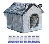 Cooling Outdoor Cat House with 8 Ice Packs Waterproof Foldable Portable Bed
