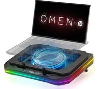 Cooling Pad for HP Omen 17 16 15 Victus 15 16 Pavilion 16 16t 17 16 15 inch Gaming Laptop with Ultra Powerful Booster Turbo Cooling Fan Can Fast Cooling, 6 RGB Light,Adjustable Speed, Touch Control