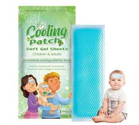 Cooling Patch, Gel Cool Strips, Soothing Forehead Pads, Heat Sheets, Temperature Aid for Kids Adults During Sports School Dorm and Outdoor Activities, 4.72x1.97 inches