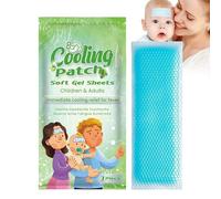 Cooling Patches - Refreshing Soothing Pads, Reusable Forehead Sheets, Cool Patch, Heat Relief for Kids Adults Sports Camping School Hiking Travel Dorm Hot Weather, Portable Coolings Aid, Blue