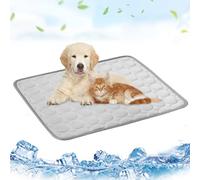 Cooling Pet Mat and Blanket - Soft Foldable Dog Bed for Travel, Camping, Summer - Cushion for Cats and Dogs - 100 x 70 cm (Grey)