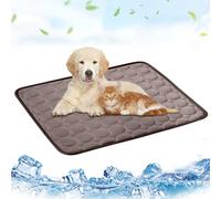 Cooling Pet Mat - Soft Foldable Dog Bed and Cat Cushion for Travel, Camping, Summer - 100 x 70 cm Coffee
