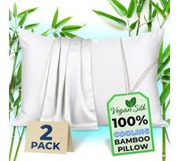 Cooling Pillow Cases King - 100% Viscose Bamboo Pillowcase Set of 2 Zippered, Cool Viscose Bamboo Pillow Cases for Hot Sleepers, Soft Pillow Cases