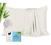 Cooling Pillow Cases King - 100% Viscose Bamboo Set of 2 Zippered for Hot Sleepers, Soft Cool Cases