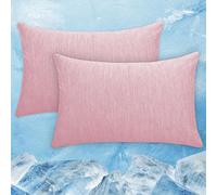 Cooling Pillow Cases Zipper Pillow Covers Q-Max > 0.45 Zippered Pillowcases for Hot Sleepers Night Sweats, Soft, Breathable, Skin-Friendly, Pillow covers 2 Pack King Size, 50 X 90 CM, Pink