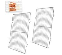 Cooling Rack, 2pcs Stainless Steel Wire Grill & Roasting Racks for Baking, Baking Accessories, Cooling Racks for Baking Cake, Bread, Meat, Oven Use, 30x20 cm