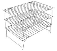 Cooling Rack, Homikit 3-Tier Thick Wire Rack Stainless Steel Cooling Tray, Oven Roasting Grilling Baking Cooking Racks for Cake/Cookie/Bread, Dishwasher Safe, Collapsible & Stackable - 38x26cm