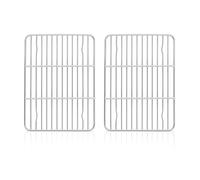 Cooling Rack Set of 2, Herogo Stainless Steel Wire Grill Rack for Baking Roasting Cooling, 22 x 16 x 1.5cm, Small Rectangle Oven Shelf for Cake Cookie Bread, Oven Safe & Dishwasher Safe