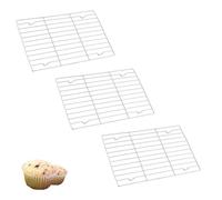 Cooling Rack Set of 3 Stainless Steel Baking Wire Rack Small Cooling Rack High Temperature Resistance Cooling Rack Small Rectangle Oven Rack for Roasting Grilling Cooking and Drying 23x 15.3X 1cm