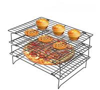 Cooling Racks,3-Tier Stainless Steel Cooling and Baking Rack Nonstick Cooking Grill Tray Baking Rack for Biscuit Cake Bread 34 x 24.5 x 7cm