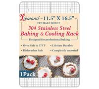 Cooling Racks for Cooking and Baking-11.5"x16.5" Oven Safe Premium Stainless Steel Heavy Duty Baking Rack Tight-Wire, Fits Half Sheet Pan for Roasting & Grilling & Cooking-1 Pack