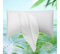 Cooling Side Sleeper Pillow Cases - Curved Rayon Derived from Bamboo Pillowcase Cover- Breathable Cool Silky Soft Pillowcase for Hot Sleepers Hair and Skin, Queen Size 1 Piece, 20 * 30 Inches White