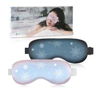 Cooling Silk Eye Mask for Sleeping Migraine Headache Relief Mask Gel Cold Compress Eye Face Ice Pack for Eyestrain Dark Circles and Puffiness Relaxation Gifts for Women Men Reusable-2 Pack