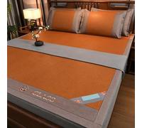 Cooling Sleeping Mat with Pillowcase, Foldable Rattan Bed Mat, Double-Sided Ice Silk Air Conditioning Mat for Dormitory and School