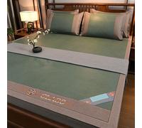Cooling Sleeping Mat with Pillowcase, Foldable Rattan Bed Mat, Double-Sided Ice Silk Air Conditioning Mat for Dormitory and School