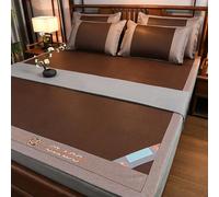 Cooling Sleeping Mat with Pillowcase, Foldable Rattan Bed Mat, Double-Sided Ice Silk Air Conditioning Mat for Dormitory and School
