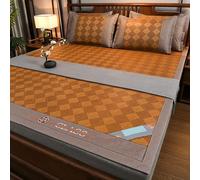 Cooling Sleeping Mat with Pillowcase, Foldable Rattan Bed Mat, Double-Sided Ice Silk Air Conditioning Mat for Dormitory and School