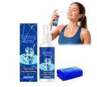 Cooling Spray for Hot Weather, Mint Cooling Spray for Cooling Summer, It Does Not Irritate Hot Skin, Long-Lasting Instant Cooling Ice Sprays, for Face and Body (1 Piece)