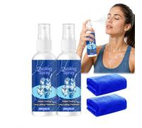 Cooling Spray for Hot Weather, Mint Cooling Spray for Cooling Summer, It Does Not Irritate Hot Skin, Long-Lasting Instant Cooling Ice Sprays, for Face and Body (2 Pieces)