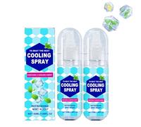 Cooling Spray for Hot Weather, Summer Cooling Mist Spray, Natural Mint Spray for Cooling Face and Body, Refreshing in Heat and Outdoor - Prevents Heat Stroke, Handy 50 ml Spray (2 Pieces)