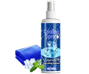 Cooling Spray - Long-Lasting 100ml Fluid Mist | Summer Cooling Face Device Portable Car Icy Refreshing Relief | for Sports Vacation Travel Gym Road Trip Outdoor Beach Pool Park Fitness Exercises