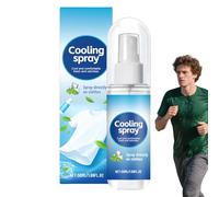 Cooling Spray Mist, Body Refresh Spray, 1.38 x 4.8 inches, Lightweight Non-Greasy Formula, Quick-Dry Soothing Effect, 50 ml Portable Bottle, for Running, Gym, Camping, Hot Days