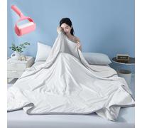Cooling Summer Comforter Blanket, Ice Cooling Blanket King Size for Night Sweats, Double Side Cool Throw Blanket for Sleeping, Comfort Soft Breathable (white, 150x200cm)