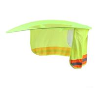 Cooling Sun Shade Cap with Reflective Trim for Protective Helmets, Mesh Design Hat Cover to Shield Neck from Sun While Enhancing Visibility Outdoors (Yellow)