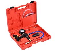 Cooling System Tester Bleeder with Vacuum Flush Refill Tool, Universal Radiator Adapter, Coolant Hose, Metal and Plastic, Carry Bag