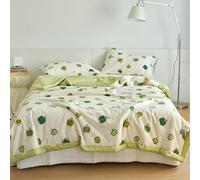 Cooling Thin Comforter,Summer Quilt,100% Washed Cotton,Machine Washable Quilt for All Seasons,Soft Comfy Breathable Can Sleep Naked(K,100x150cm)