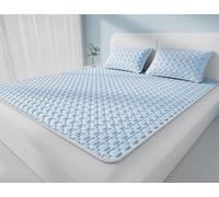 Cooling Thin Mattress Pad Pcs for Summer - Breathable Latex Quilted Ice Silk Mattress Topper Set Washable Foldable Bed Cover for Hot Sleepers Dorm School Home Travel