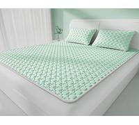 Cooling Thin Mattress Pad Pcs for Summer - Breathable Latex Quilted Ice Silk Mattress Topper Set Washable Foldable Bed Cover for Hot Sleepers Dorm School Home Travel