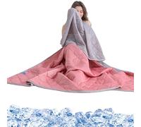Cooling Throw Blanket for Hot Sleeper, Summer Cooling Blanket, 1 Count Soft Breathable Lightweight Blankets, Hot Flashes Night Sweats (rose,150 * 200CM/59.06×78.74 in)