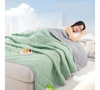Cooling Throw Blanket for Hot Sleeper, Summer Ultimate Cooling Blanket, Lightweight Breathable, Dual-Sided Cooling Effects (Light Green,100 * 150cm/40 * 60in)