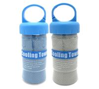 Cooling Towel, 2PCS Gym Towel for Men Women, Summer Cool Neck Wrap Towels Ice Towels & Bottle, Chilly Microfibre Yoga Sweat Cooling Blanket Breathable, for Workout & More Activities