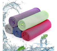 Cooling Towel 4 Pack Instant Relief Microfiber Cool Towels Chilling Neck Wrap Ice Cold Rags/scarf For Sports Gym Fitness Camping Cycling Hiking Workou