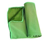 Cooling Towel Foldable Portable Absorb Sweat Microfiber Chilly Ice Towel for Sports Travel Yoga (Fluorescent Green)