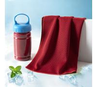 Cooling Towel, Portable Instant Cold Sweat Towels for Neck, Head, Wrist, Super Soft, Highly Absorbent Stay Cool Ice Towel, Reusable Cool Towel Bottle for Hot Weather ，Red