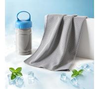Cooling Towel, Portable Instant Cold Sweat Towels for Neck, Head, Wrist, Super Soft, Highly Absorbent Stay Cool Ice Towel, Reusable Cool Towel Bottle for Hot Weather ，Gray