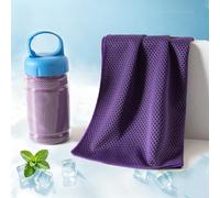 Cooling Towel, Portable Instant Cold Sweat Towels for Neck, Head, Wrist, Super Soft, Highly Absorbent Stay Cool Ice Towel, Reusable Cool Towel Bottle for Hot Weather ，Purple