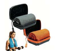 Cooling Towels Breathable Quick Drying Ice Cool Towel for Extreme Heat Weather Foldable Bath Towels for Workout Running Yoga Golf Camping Gym (Boxed Cooling Towel-Black+Orange)