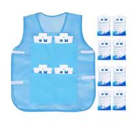 Cooling Vest, Polyester Fiber With 8 Ice Blocks | Reusable Thermal Protection Workwear All Around 680g, Comfortable And Breathable Clothing For Ha Work