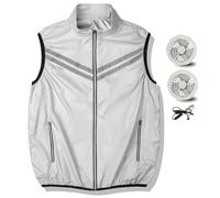 Cooling Vest with 2 Fans, Air Conditioned Jacket with 3 Speeds & Reflective Strips for Men and Women Outdoor Work XL, Cooling Vest for Men, for Women