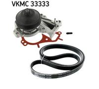 Cooling Water Pump + V-Ribbed Belt Kit SKF VKMC 33333 Fits Citroen DS Opel